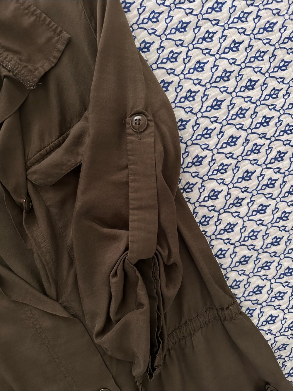 Eight Sixty Olive Lightweight Drawstring Jacket - Picture 7 of 7